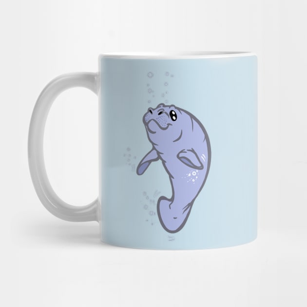 Outrageously Cute Manatee with Bubbles by RJKpoyp